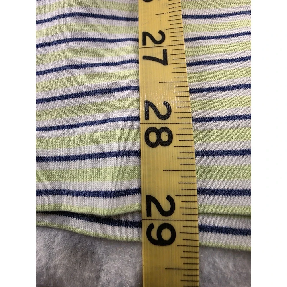 Ralph Lauren Polo Golf Shirt Mens L ProFit Green Blue‎ Striped 100% Pima Cotton